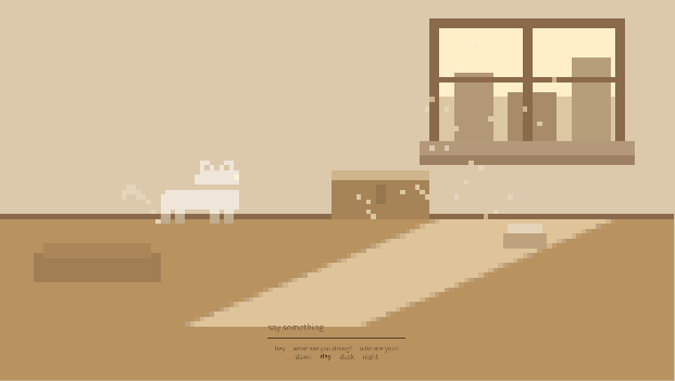 A cat sitting in a quiet room, in the light of a window.